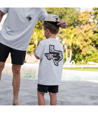 Burlebo TEXAS CAMO FLYING B YOUTH TEE - SS - ASH GREY