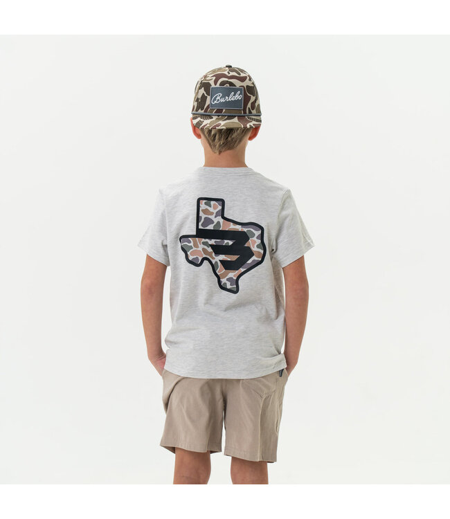 TEXAS CAMO FLYING B YOUTH TEE - SS - ASH GREY