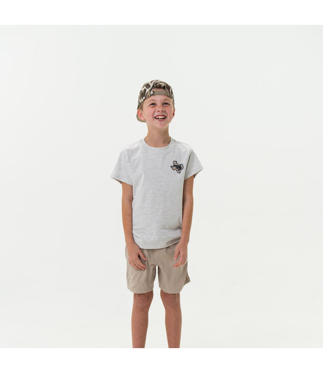TEXAS CAMO FLYING B YOUTH TEE - SS - ASH GREY