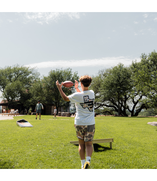 TEXAS CAMO FLYING B YOUTH TEE - SS - ASH GREY