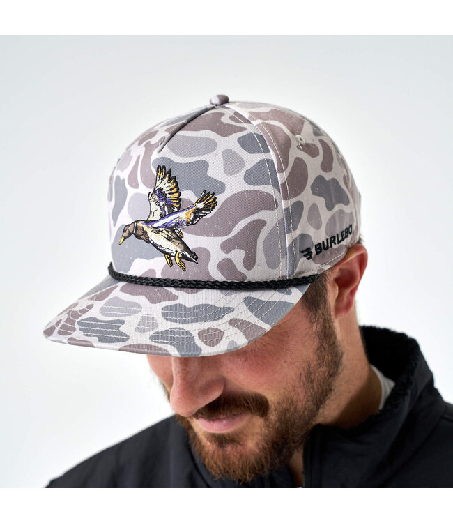 DUCKS FLYING IN TEE- HEATHER BLACK