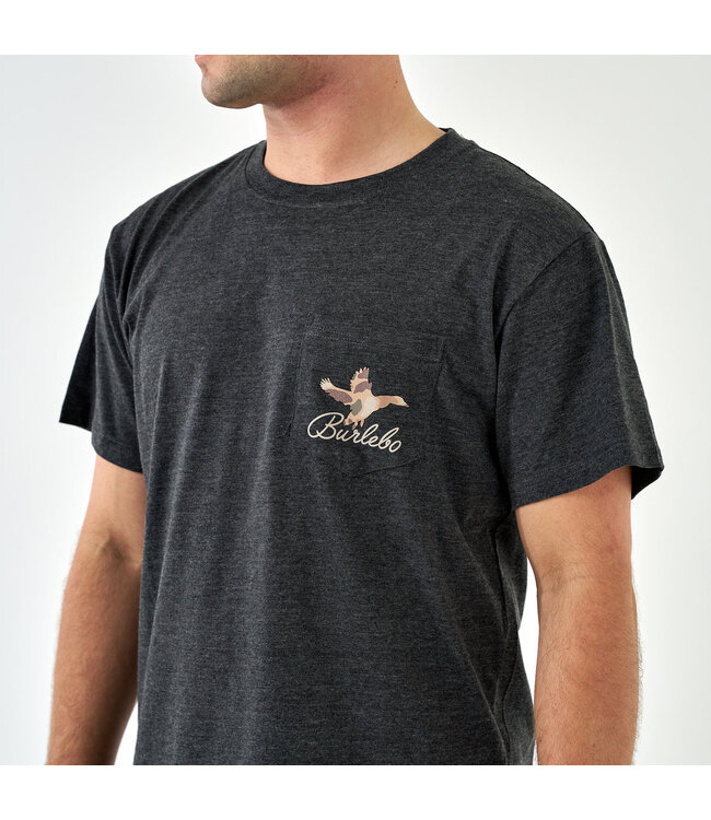 DUCKS FLYING IN TEE- HEATHER BLACK