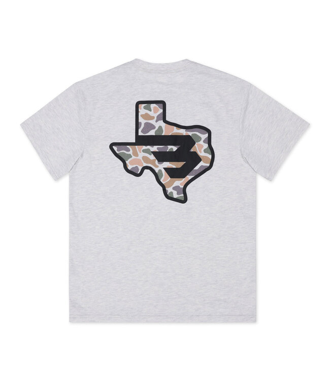 TEXAS CAMO FLYING B TEE - ASH GREY