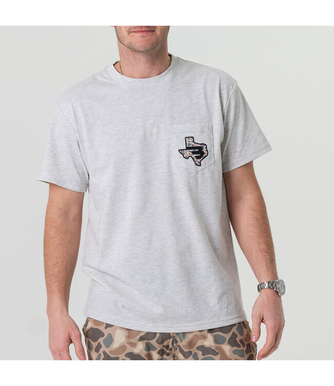 TEXAS CAMO FLYING B TEE - ASH GREY
