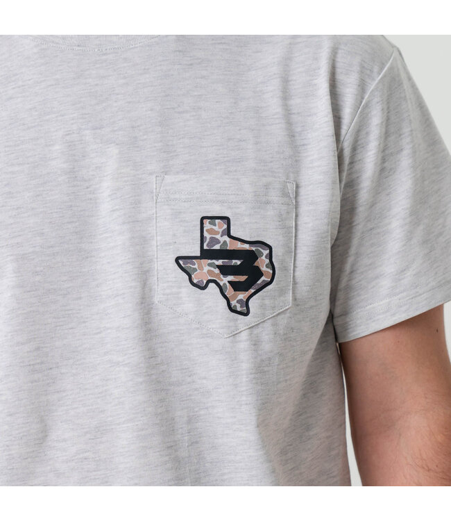 TEXAS CAMO FLYING B TEE - ASH GREY