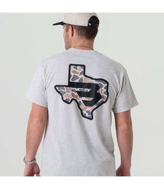 Burlebo TEXAS CAMO FLYING B TEE - ASH GREY