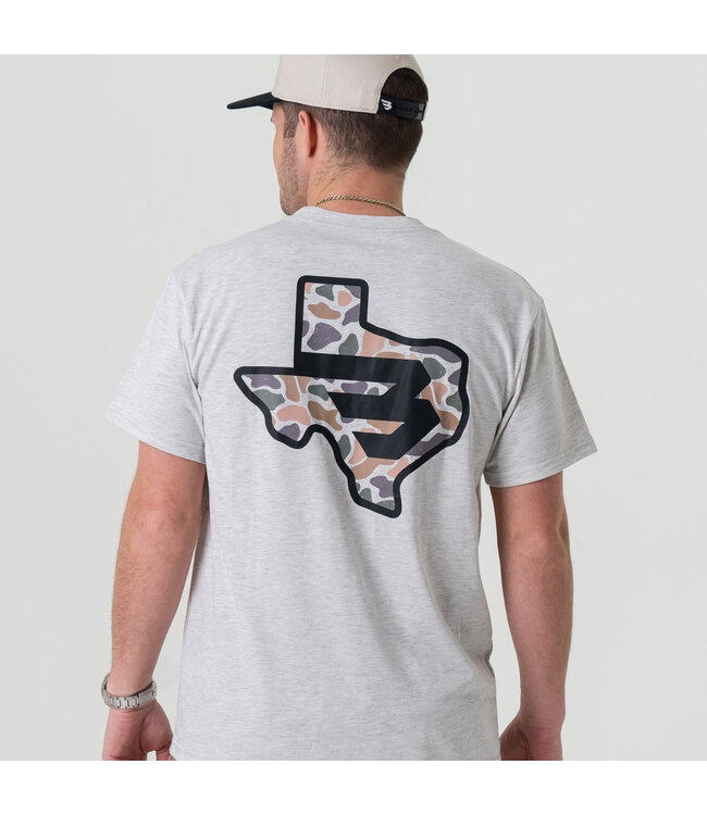 TEXAS CAMO FLYING B TEE - ASH GREY