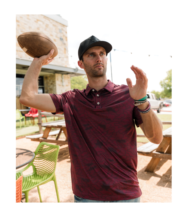 Performance Polo Maroon Texas Camo