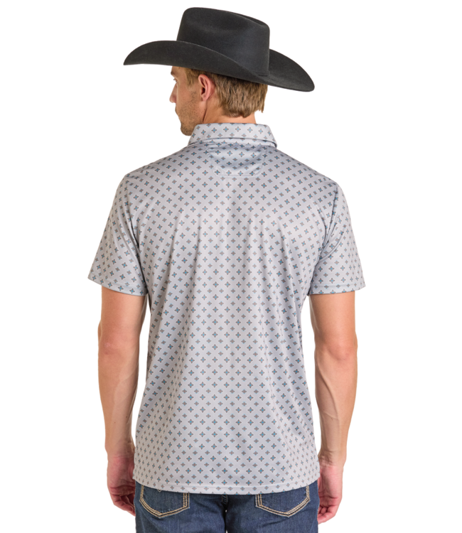 BM51T07278 Geo Print Polo Grey