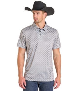 Panhandle Slim BM51T07278 Geo Print Polo Grey