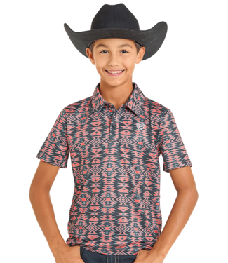 Panhandle Slim BB51T07274 Aztec Polo Orange