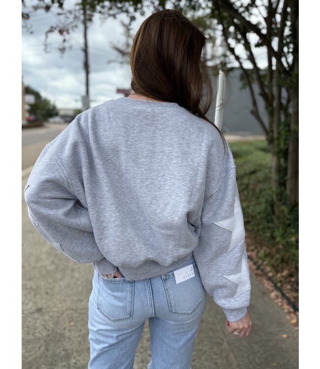 Star Patch Crewneck Sweatshirt F402