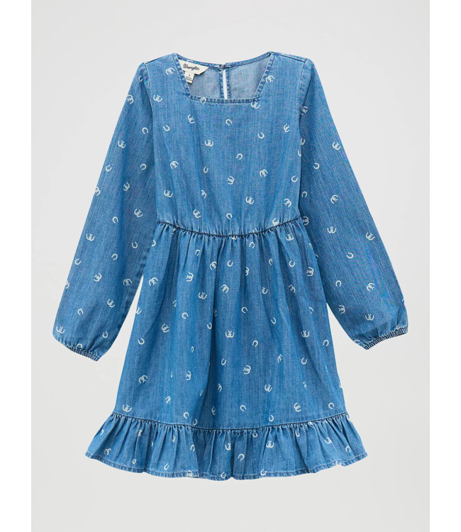 1123724310 Girls Denim Dress Blue