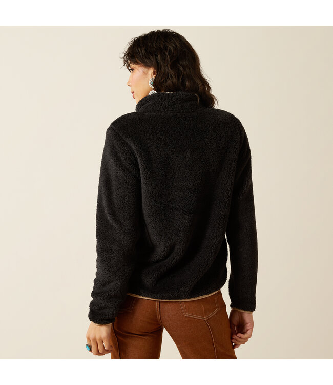 10062612 WMNS BERBER SNAP FRONT SWTSHRT BLACK