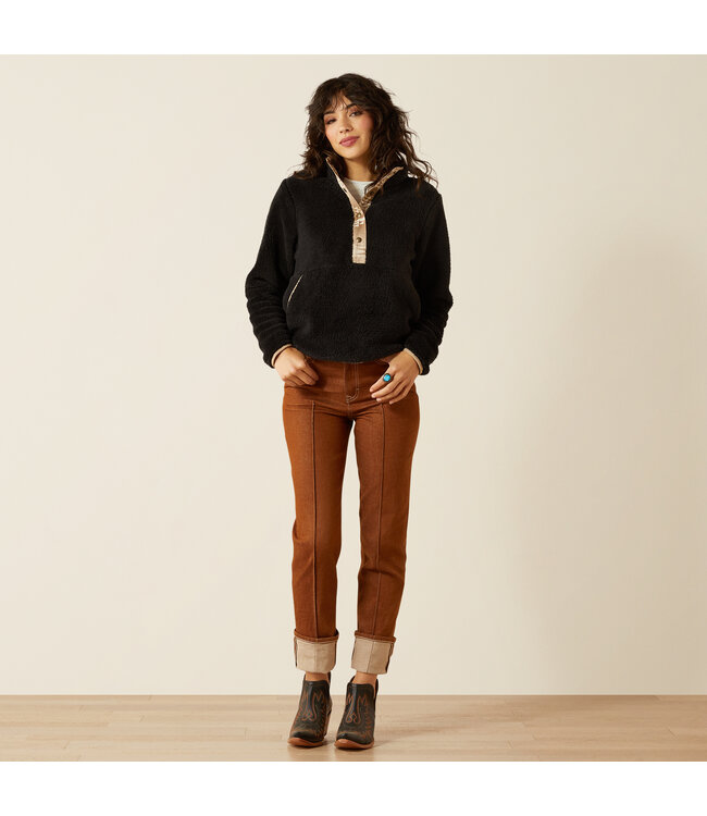 10062612 WMNS BERBER SNAP FRONT SWTSHRT BLACK