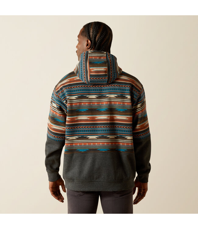 10062905 MNS COLOR BLOCK HOOD RUST SERAPE