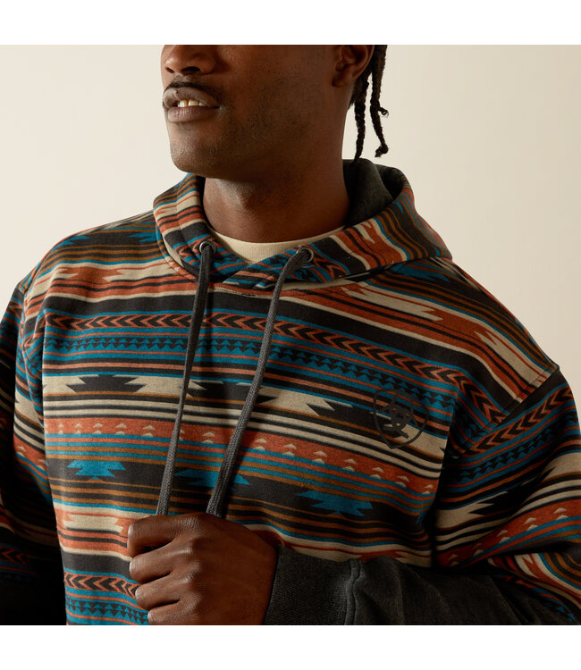 10062905 MNS COLOR BLOCK HOOD RUST SERAPE