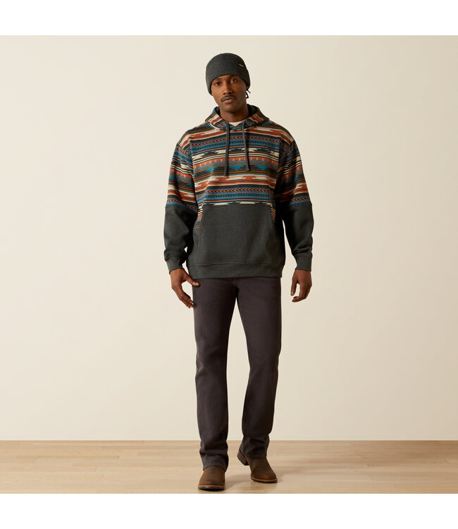 10062905 MNS COLOR BLOCK HOOD RUST SERAPE