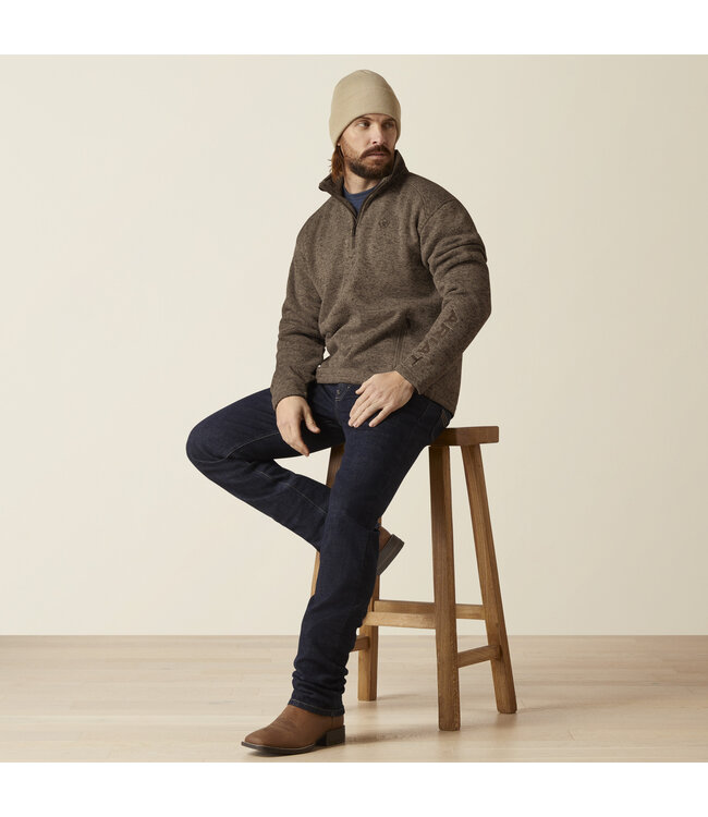 10073712 Caldwell Logo 1/4 Zip Khaki