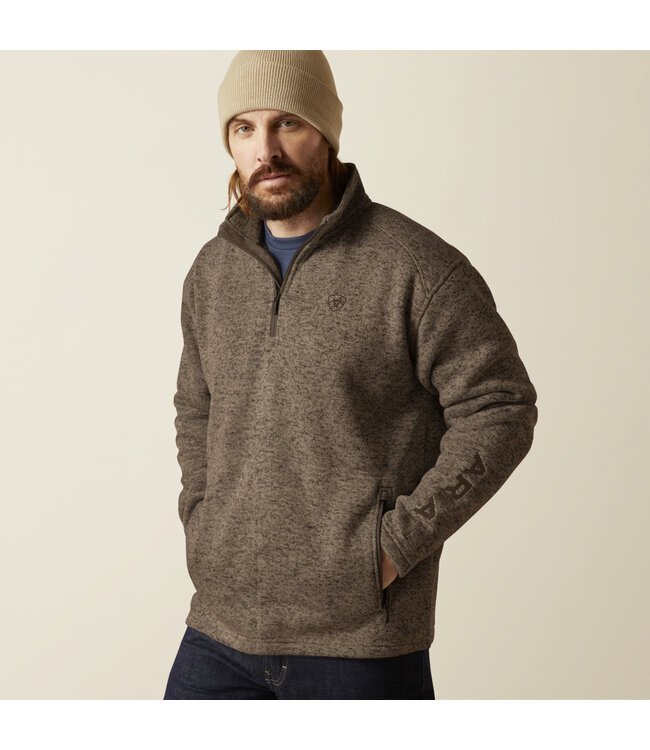 10073712 Caldwell Logo 1/4 Zip Khaki