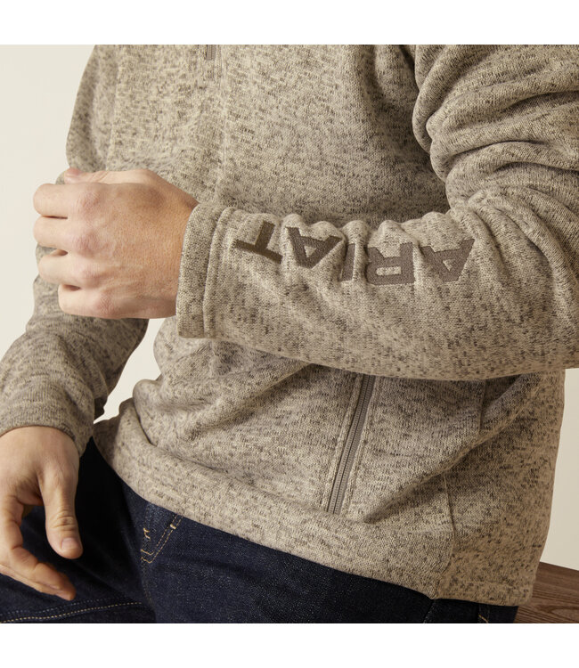 10073710 Caldwell Logo 1/4 Zip Beige