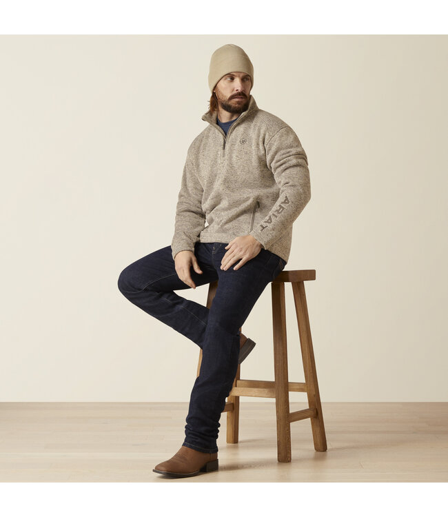 10073710 Caldwell Logo 1/4 Zip Beige