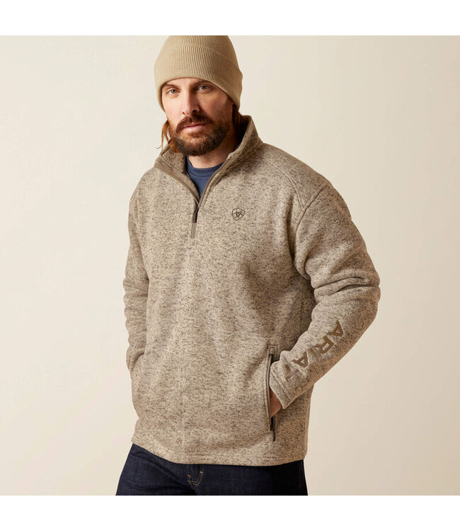 10073710 Caldwell Logo 1/4 Zip Beige