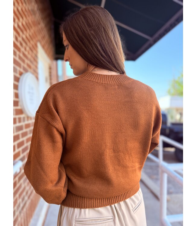 1123723310 Ladies Sweater Rider Brown