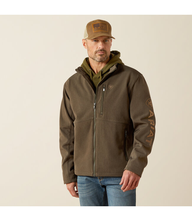 10062584 Logo Softshell Jacket Earth Green