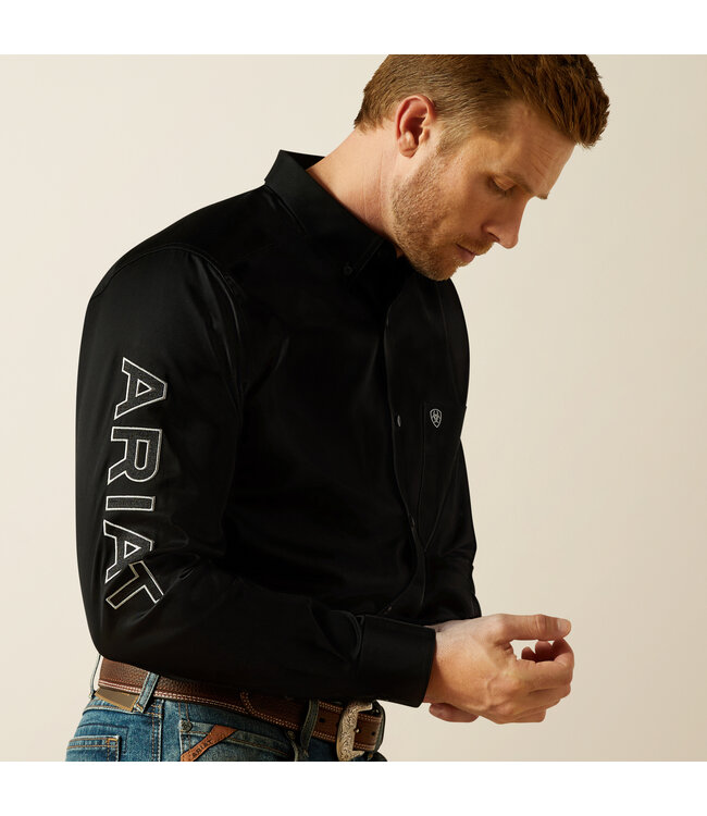 10062659 Team Logo Twill LS Black/Grey