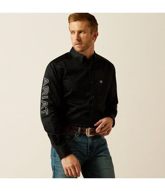 Ariat Intl 10062659 Team Logo Twill LS Black/Grey