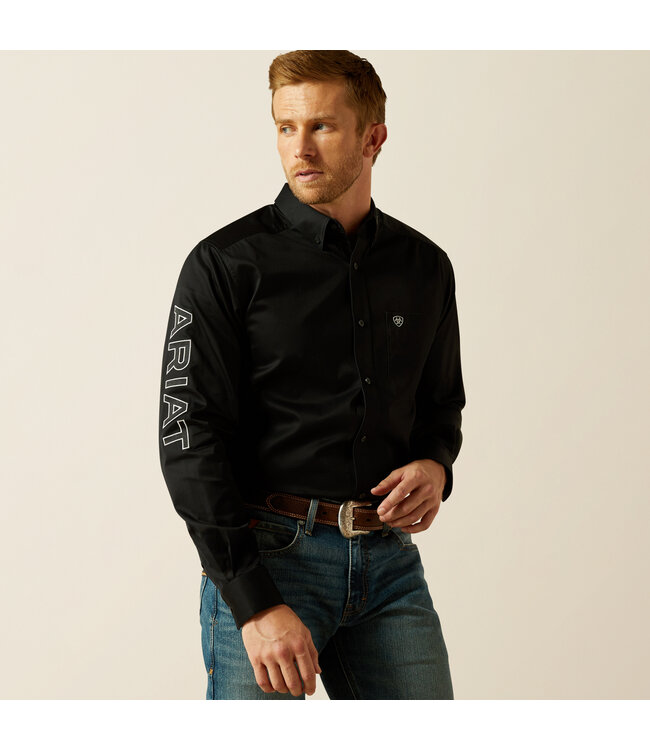 10062659 Team Logo Twill LS Black/Grey