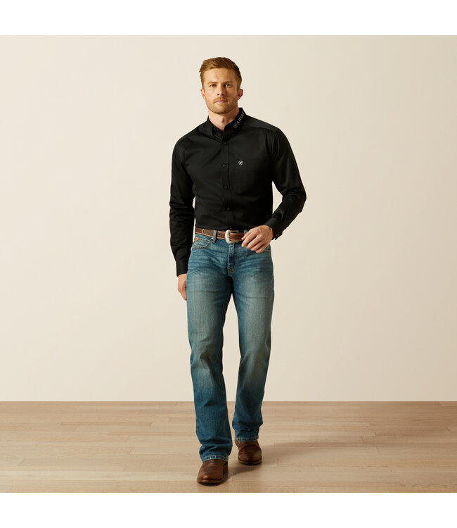 10062659 Team Logo Twill LS Black/Grey