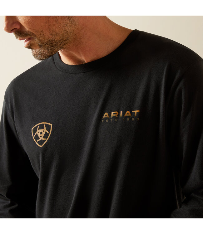 10062415 Clean Stripe LS Tee Black