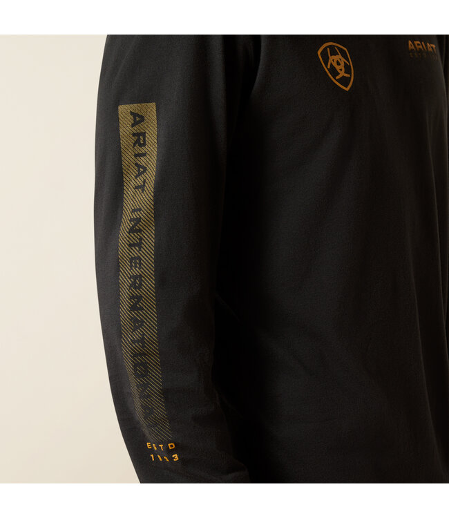 10062415 Clean Stripe LS Tee Black