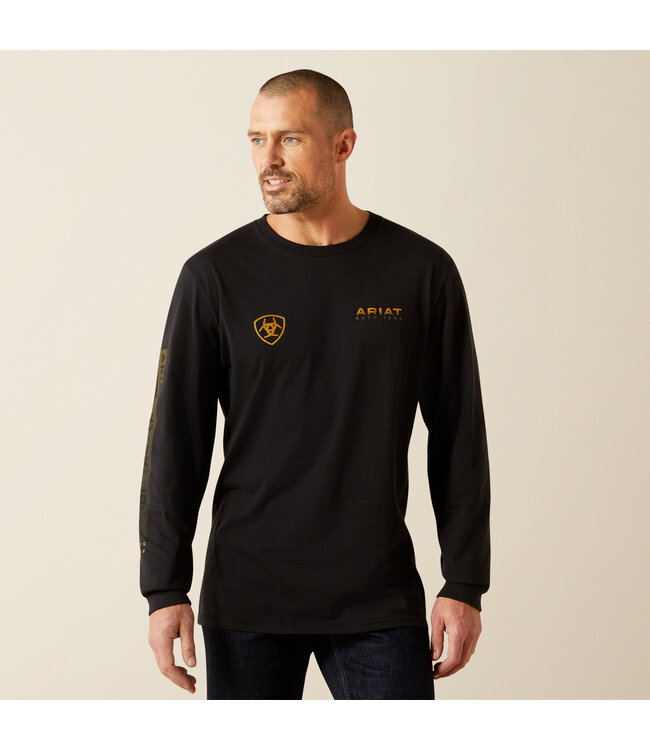 10062415 Clean Stripe LS Tee Black