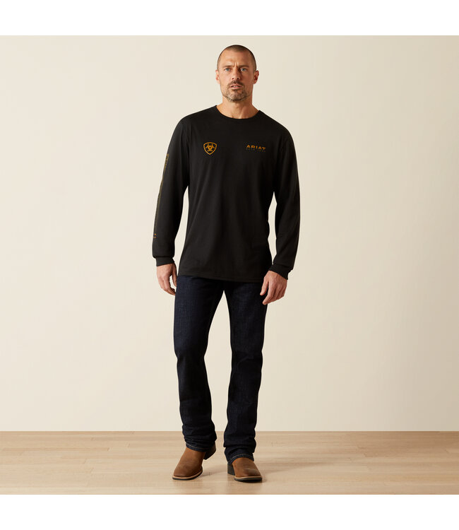 10062415 Clean Stripe LS Tee Black