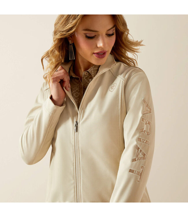 10062306 Ariat Logo Softshell Jacket Oyster Grey