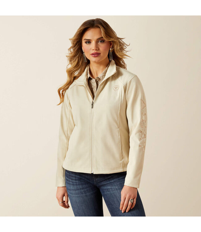 10062306 Ariat Logo Softshell Jacket Oyster Grey