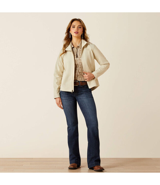 10062306 Ariat Logo Softshell Jacket Oyster Grey