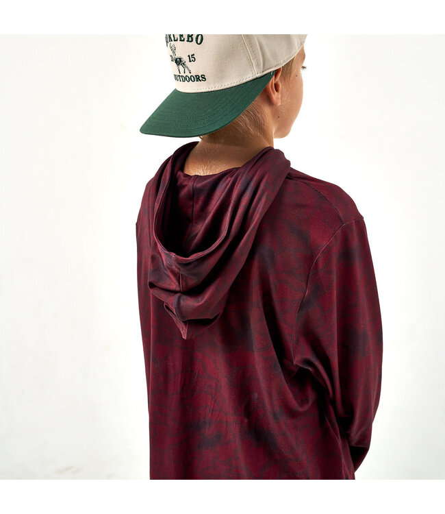 YOUTH PERFORMANCE HOODIE MAROON TEXAS CAMO