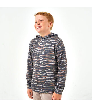 Burlebo YOUTH PERFORMANCE HOODIE TIGER STRIPE CAMO WETLAND