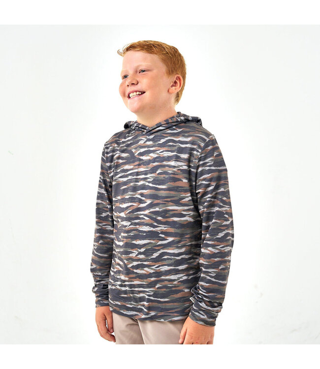 YOUTH PERFORMANCE HOODIE TIGER STRIPE CAMO WETLAND