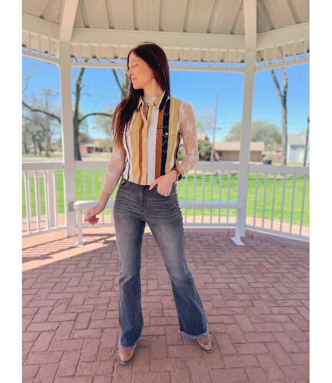 High Rise Flare Jeans P12743