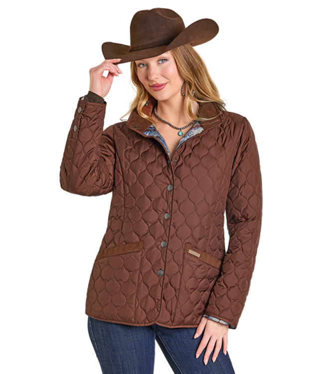 DW92C06857 Quilted Riding Jacket Brown