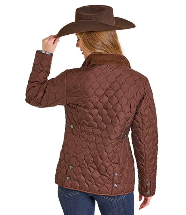 DW92C06857 Quilted Riding Jacket Brown