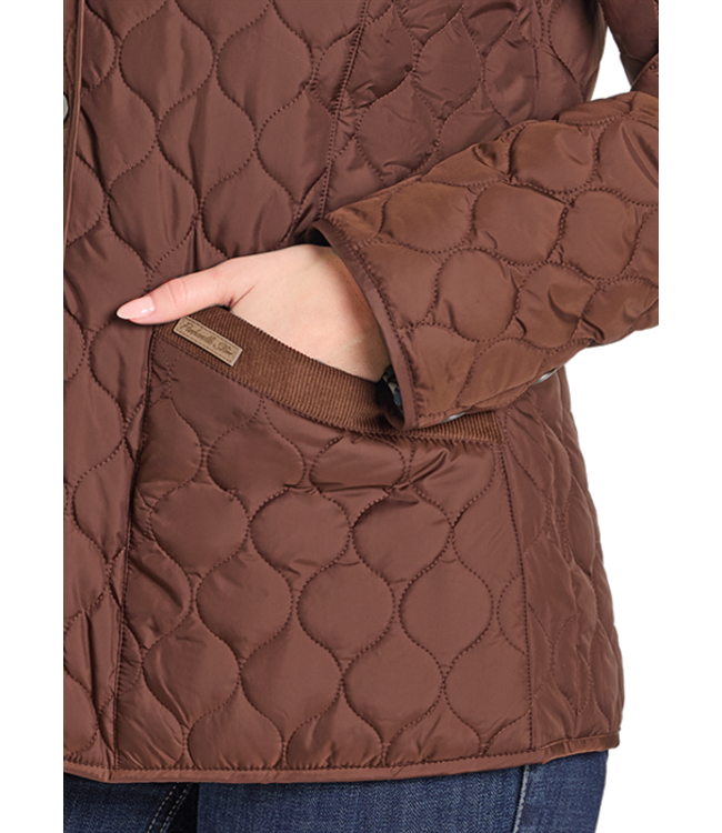 DW92C06857 Quilted Riding Jacket Brown