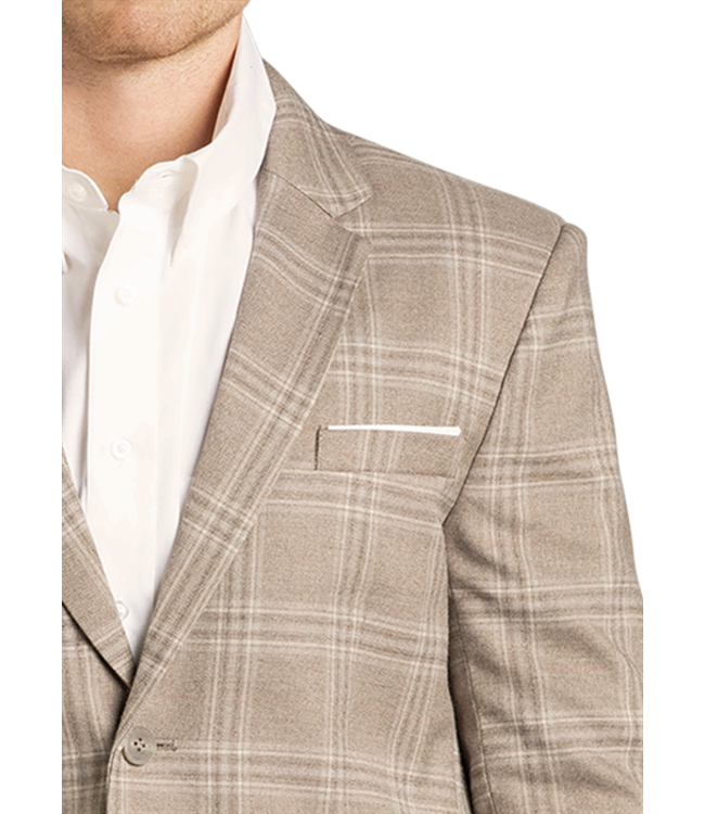 BM96C07381 Taupe Plaid Sports Coat