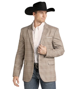 Panhandle Slim BM96C07381 Taupe Plaid Sports Coat