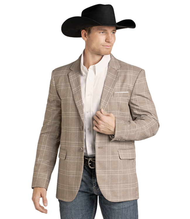 BM96C07381 Taupe Plaid Sports Coat